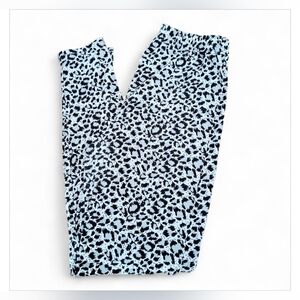 Women's White, Black, & Grey Leopard Full Length Leggings~Size L/XL~12-14